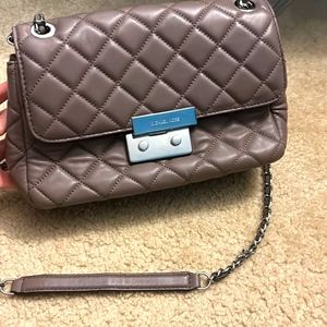 Michael kors purse silver chain crossbody bag large